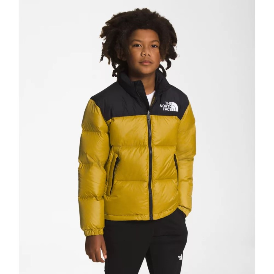 ה-North Face Teen 1996 מעיל רטרו Nuptse זהב מינרלי