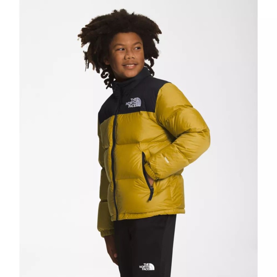 ה-North Face Teen 1996 מעיל רטרו Nuptse זהב מינרלי
