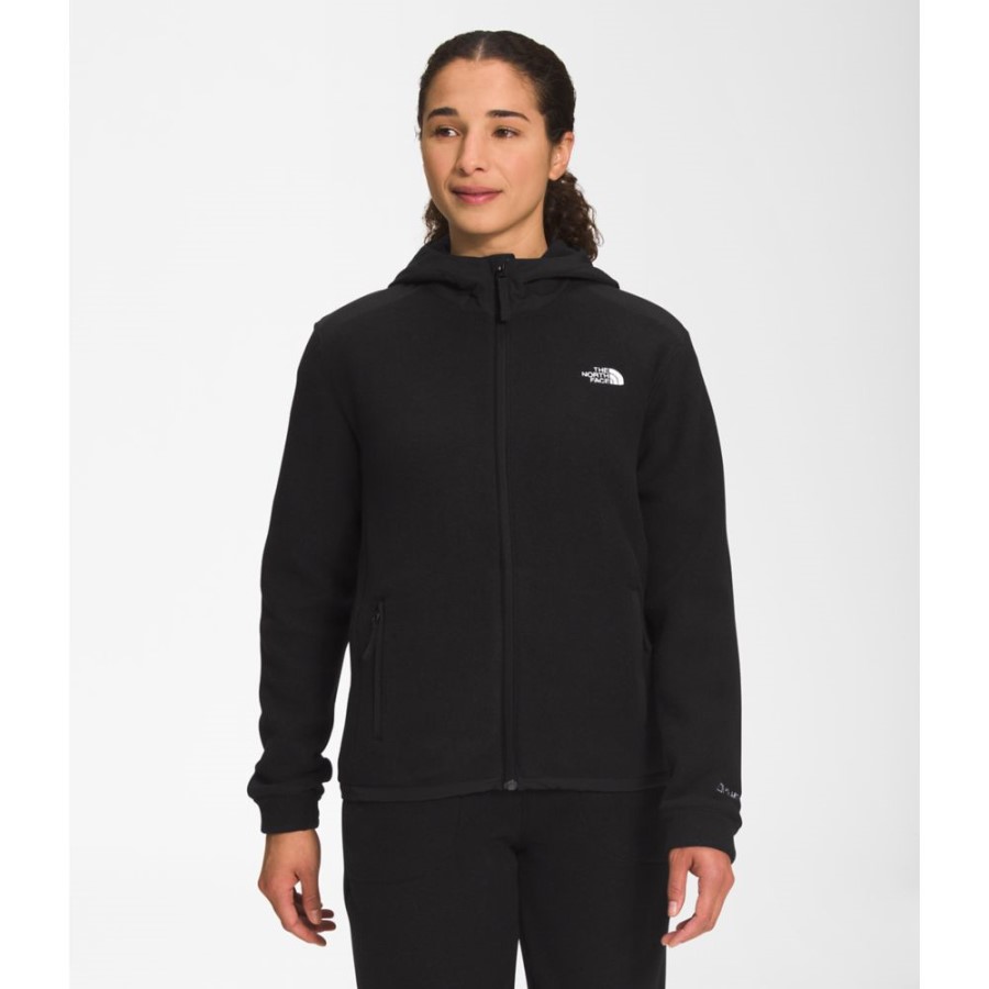 The North Face נשים Alpine Polartec 200 מעיל קפוצ'ון מלא עם רוכסן שחור