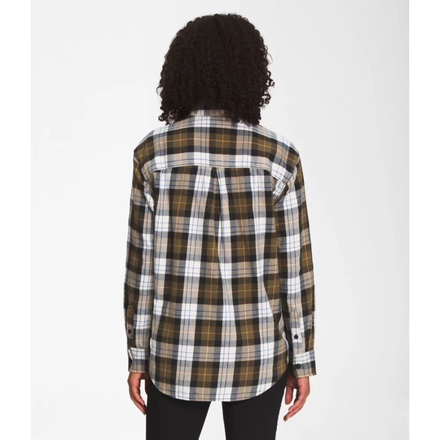 The North Face נשים ברקלי חולצת שרוולים ארוכים זית בינוני