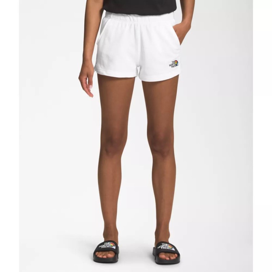 The North Face נשים חצי כיפה לוגו 3 מכנסיים קצרים לבנים