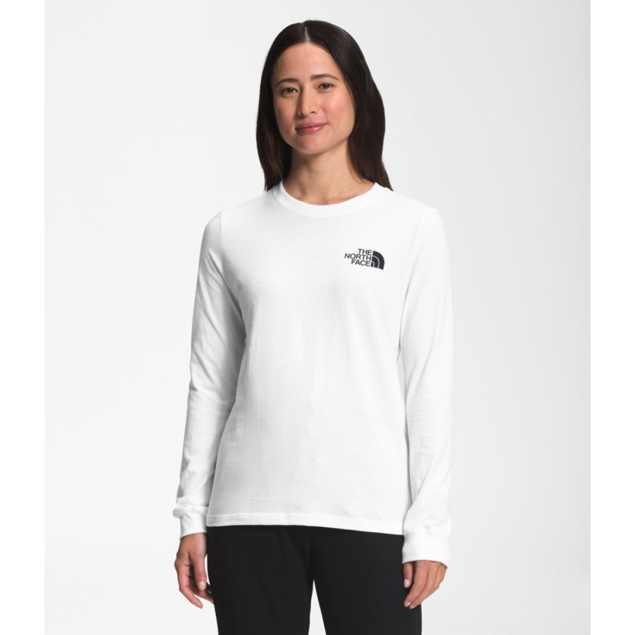 The North Face נשים תיבת שרוול ארוך Nse טי לבן