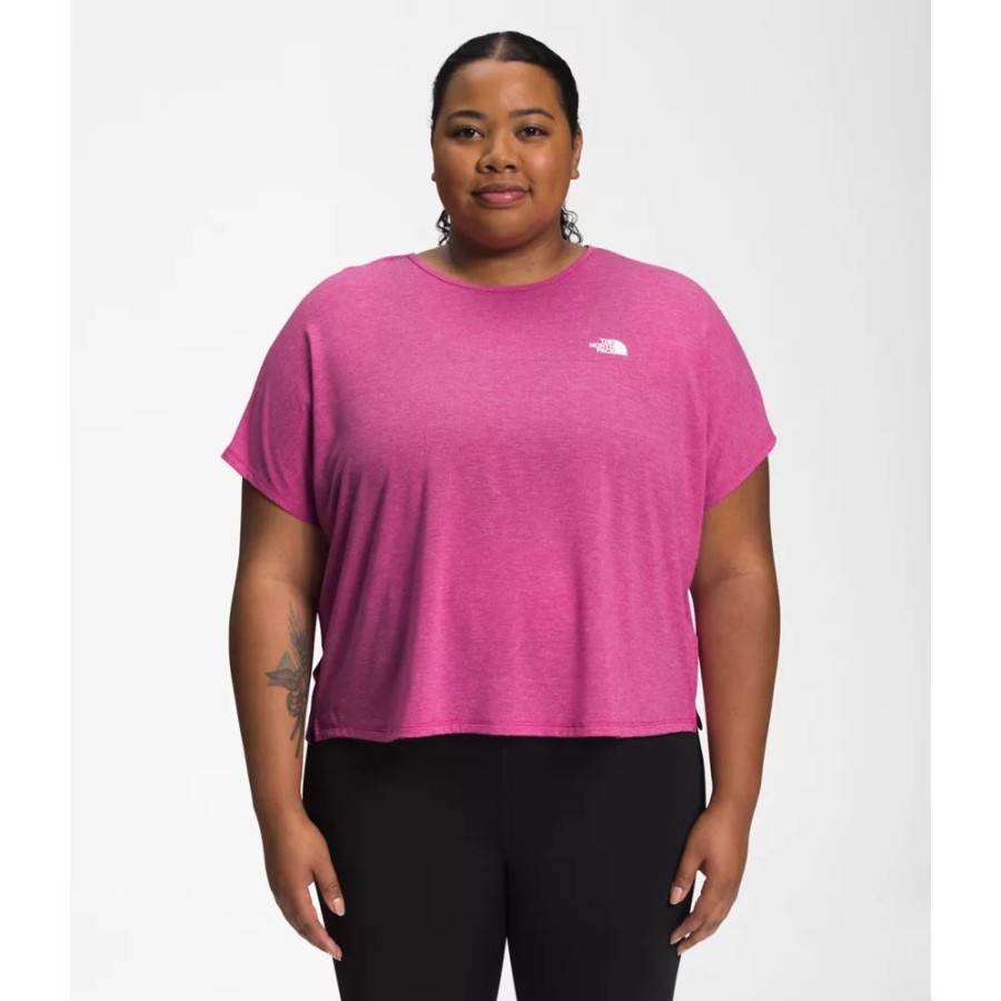 ה-North Face נשים פלוס לשוטט עם שרוולים קצרים ורוד פוקסיה