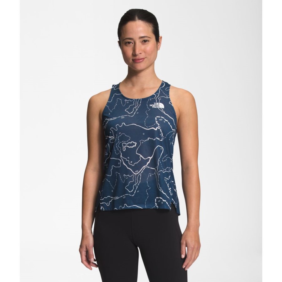 נשים בפנים הצפוניות מודפסות זריחה טנק כחול עמק