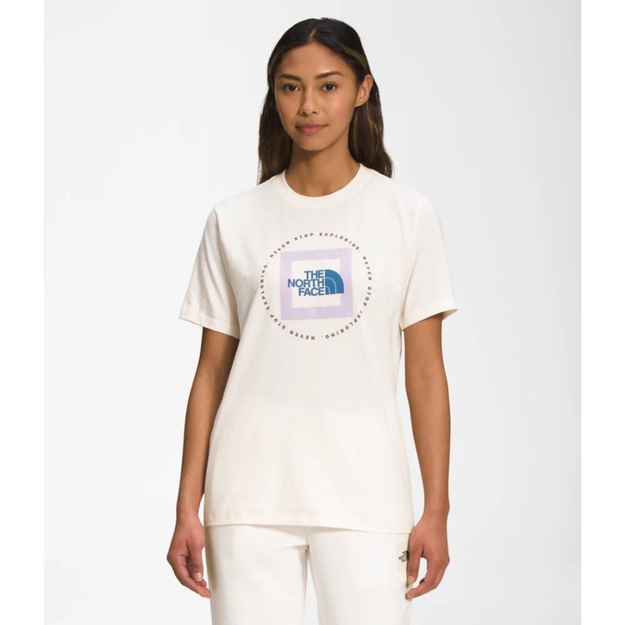 The North Face נשים שרוולים קצרים Geo Nse טי לבן