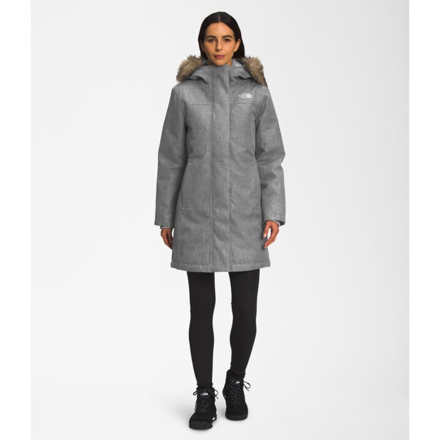 נשים חידוש ארקטי פארקה הצפון פנים אפור