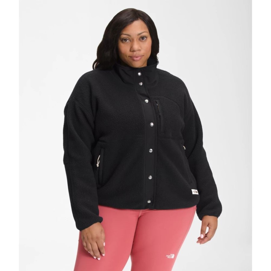 נשים פלוס מעיל צמר קרגמונט שחור הפנים הצפוני