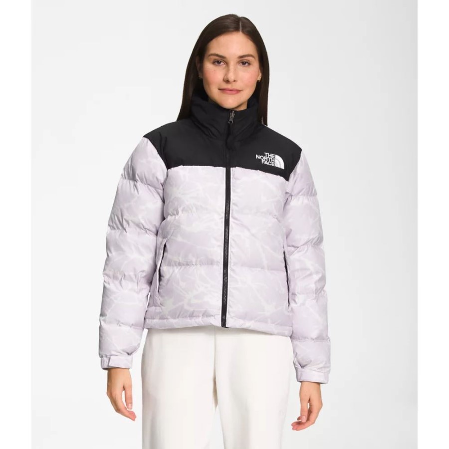 נשים מודפס 1996 ז'קט רטרו Nuptse The North Face ערפל לבנדר