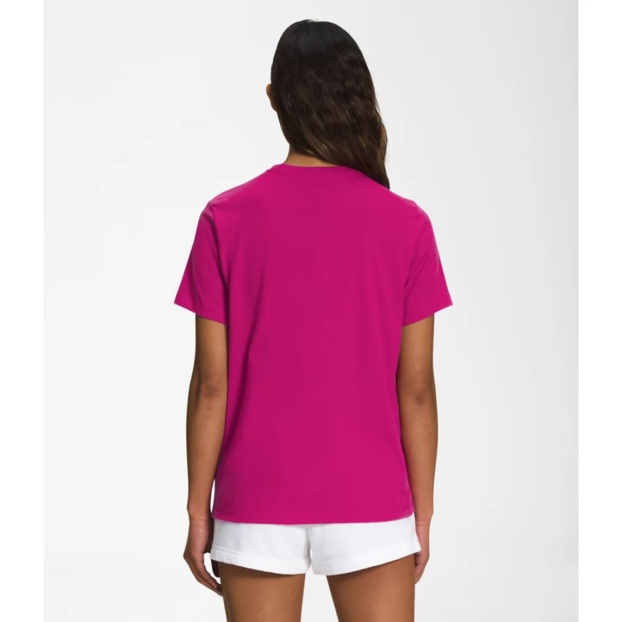 נשים שרוול קצר חצי כיפה טי כותנה פוסקיה ורוד הפנים הצפוני