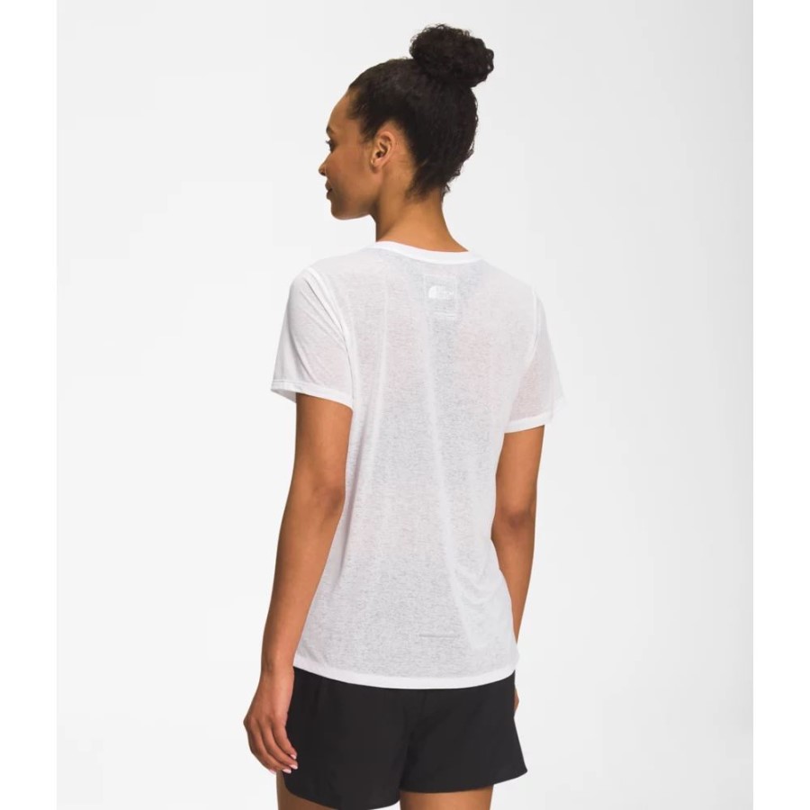 חולצה עם שרוולים קצרים לנשים, לבן החזית הצפונית