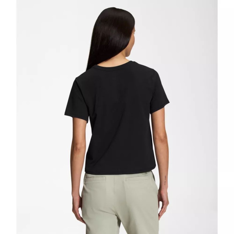 נשים שטח S/s כיס טי שחור הפנים הצפוני
