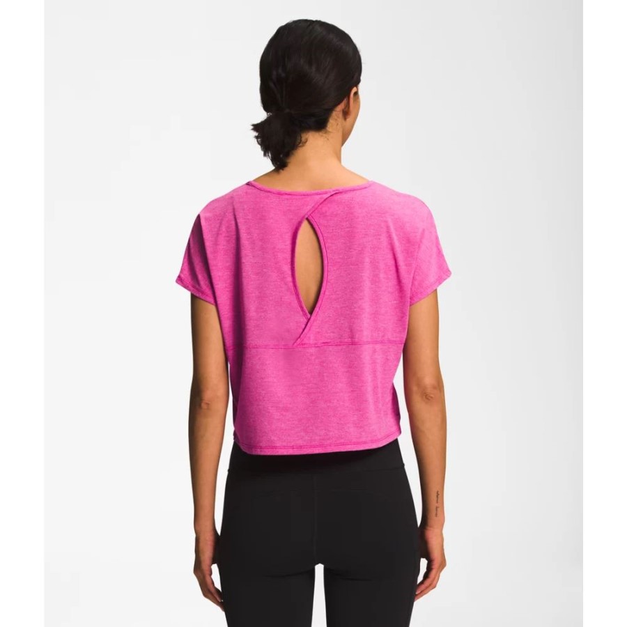 נשים לשוטט Crossback שרוולים קצרים פוקסיה ורוד הפנים הצפונית