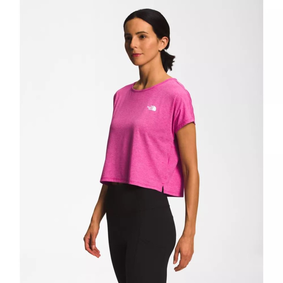 נשים לשוטט Crossback שרוולים קצרים פוקסיה ורוד הפנים הצפונית