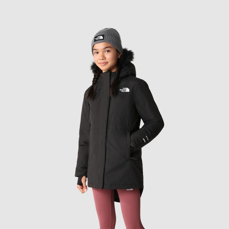 Black The North Face בנות ארקטי פארקה
