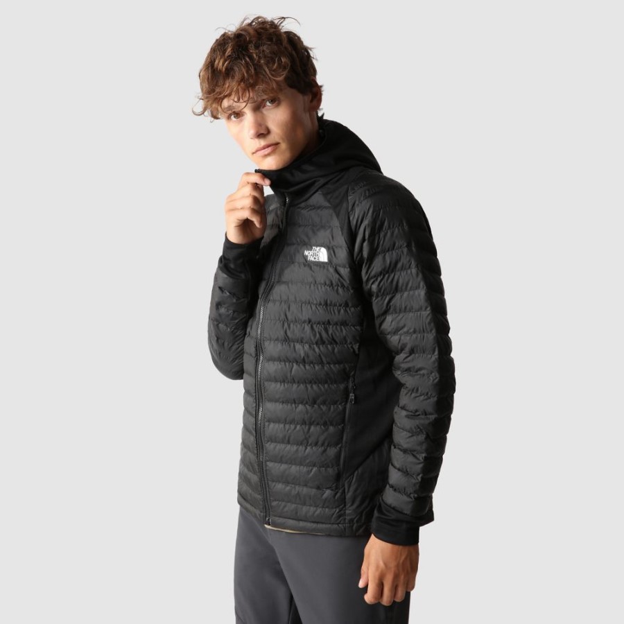Black The North Face גברים אתלטי חיצוני היברידי ז'קט מבודד