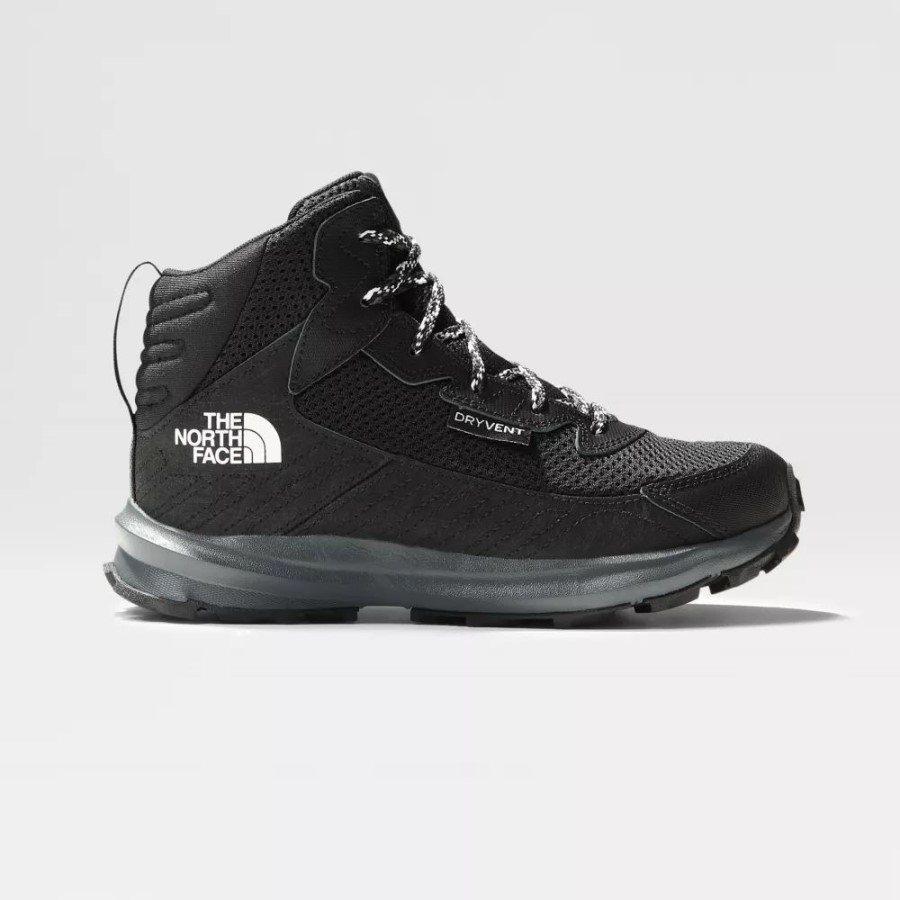 Black The North Face Youth Fastpack עמיד למים נעלי הליכה באמצע