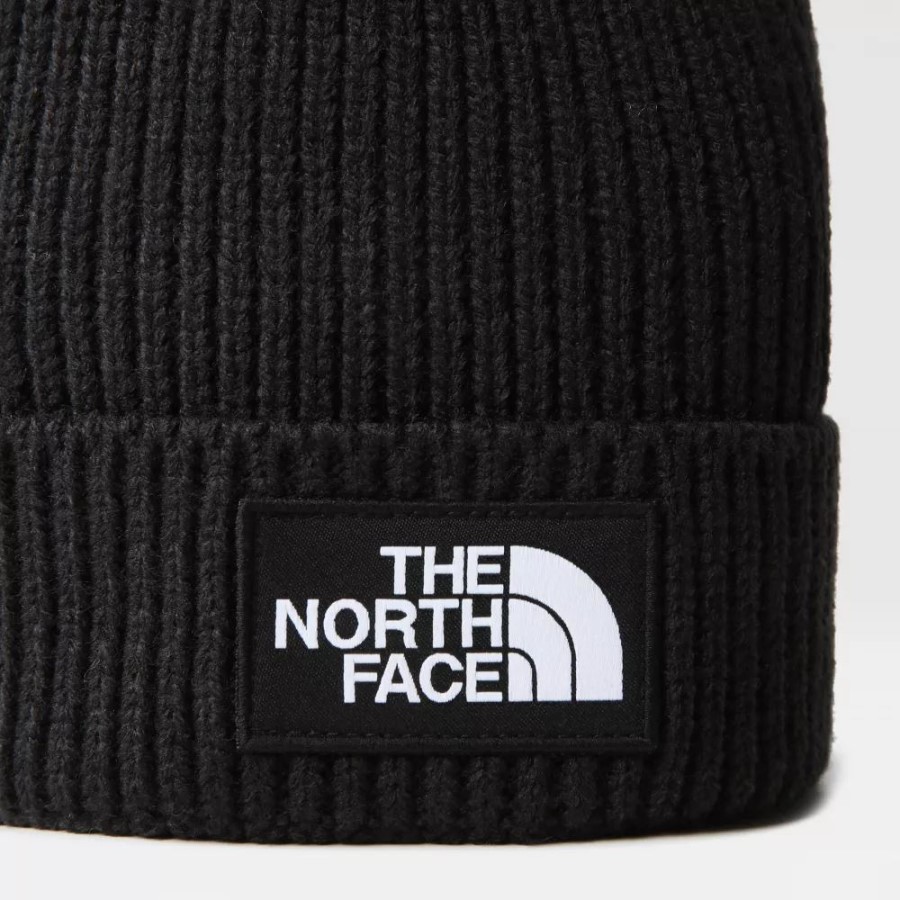 שחור ה-North Face Youth Tnf Box Beanie לוגו