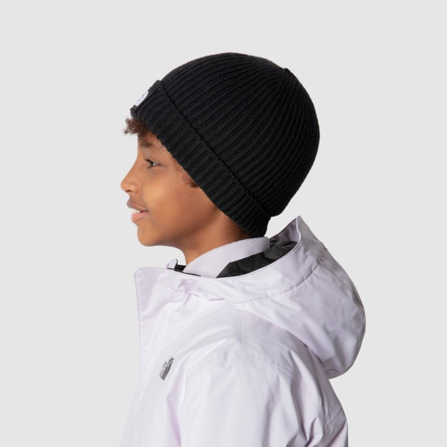 שחור ה-North Face Youth Tnf Box Beanie לוגו