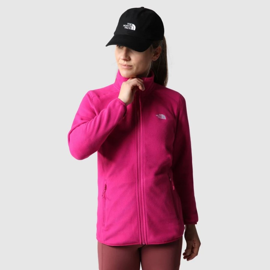 Fuschia Pink The North Face נשים 100 Glacier Full Zip Fleece