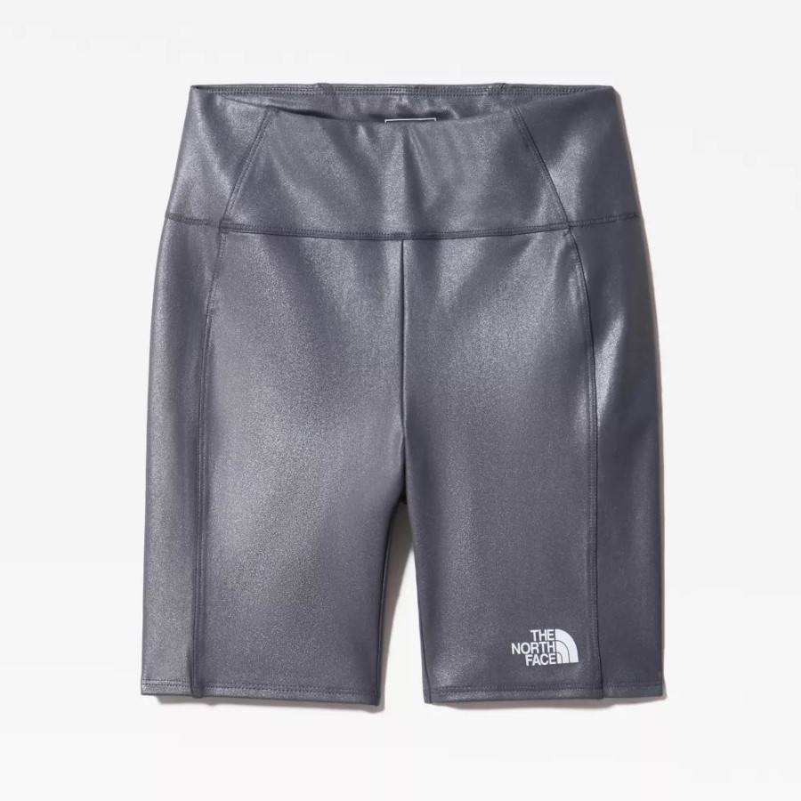 Grey The North Face Girls אף פעם לא מפסיקים מכנסי אופניים מודפסים