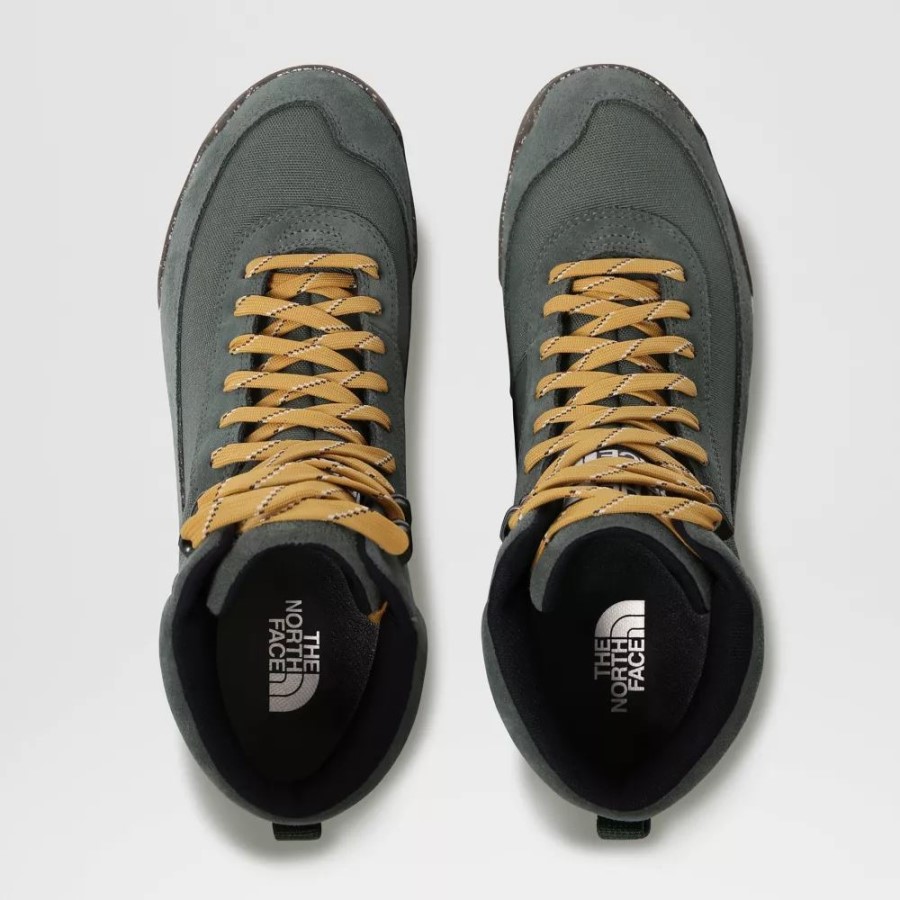 גברים חזרה לברקלי השלישי מגפי רחוב טקסטיל זר ירוק החזית הצפונית