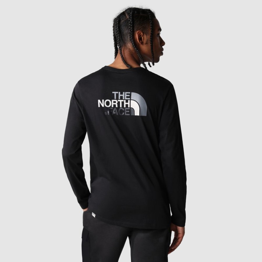 גברים קל חולצת שרוולים ארוכים ה-North Face אפור מיוחד