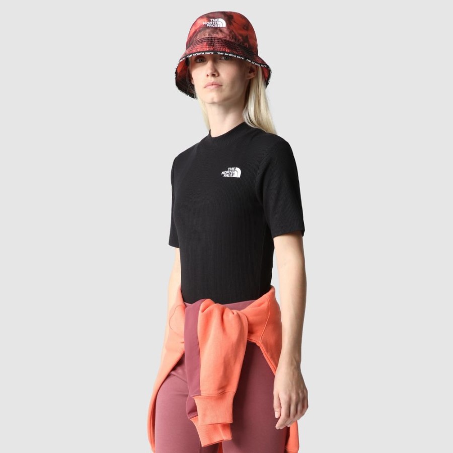 The North Face נשים שחורות בגד גוף 3/4 שרוולים