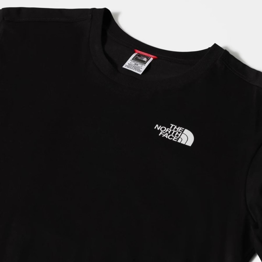 T-North Face שחורה חולצת טריקו עם כובע בכושר נינוח לנשים