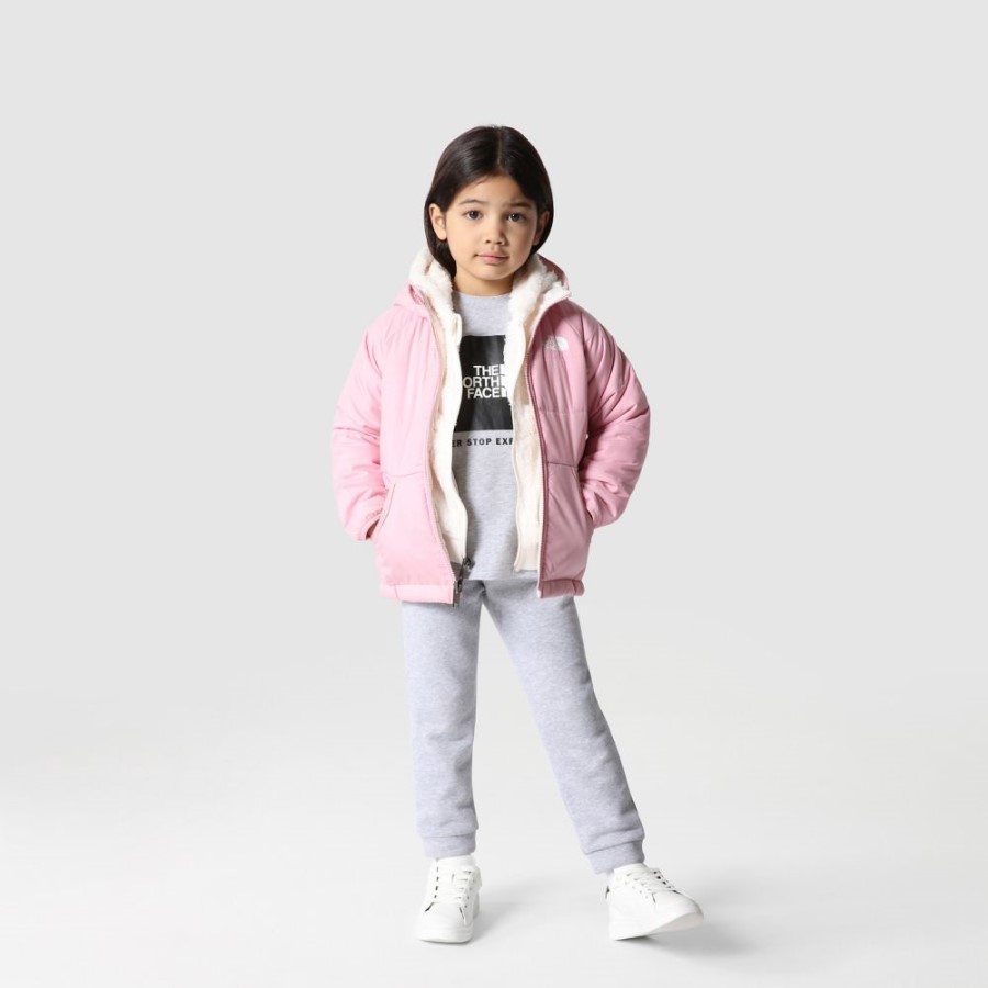 ז\'קט קפוצ\'ון פריטו הפיך לילדים The North Face קמיע ורוד