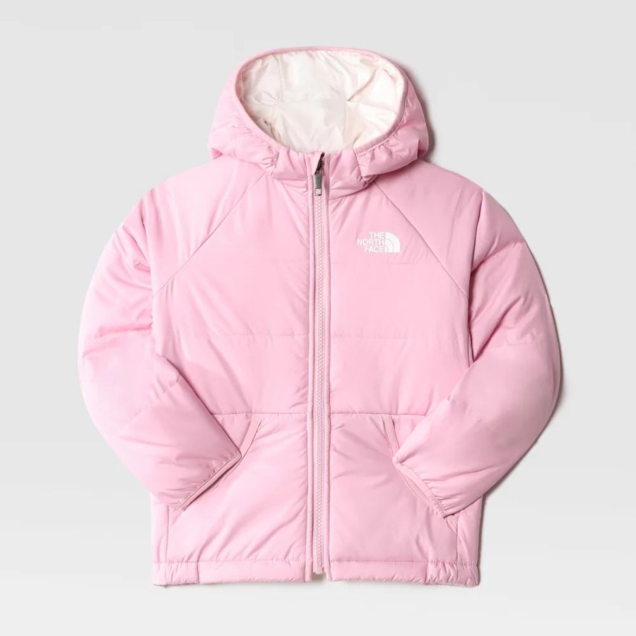 ז\'קט קפוצ\'ון פריטו הפיך לילדים The North Face קמיע ורוד
