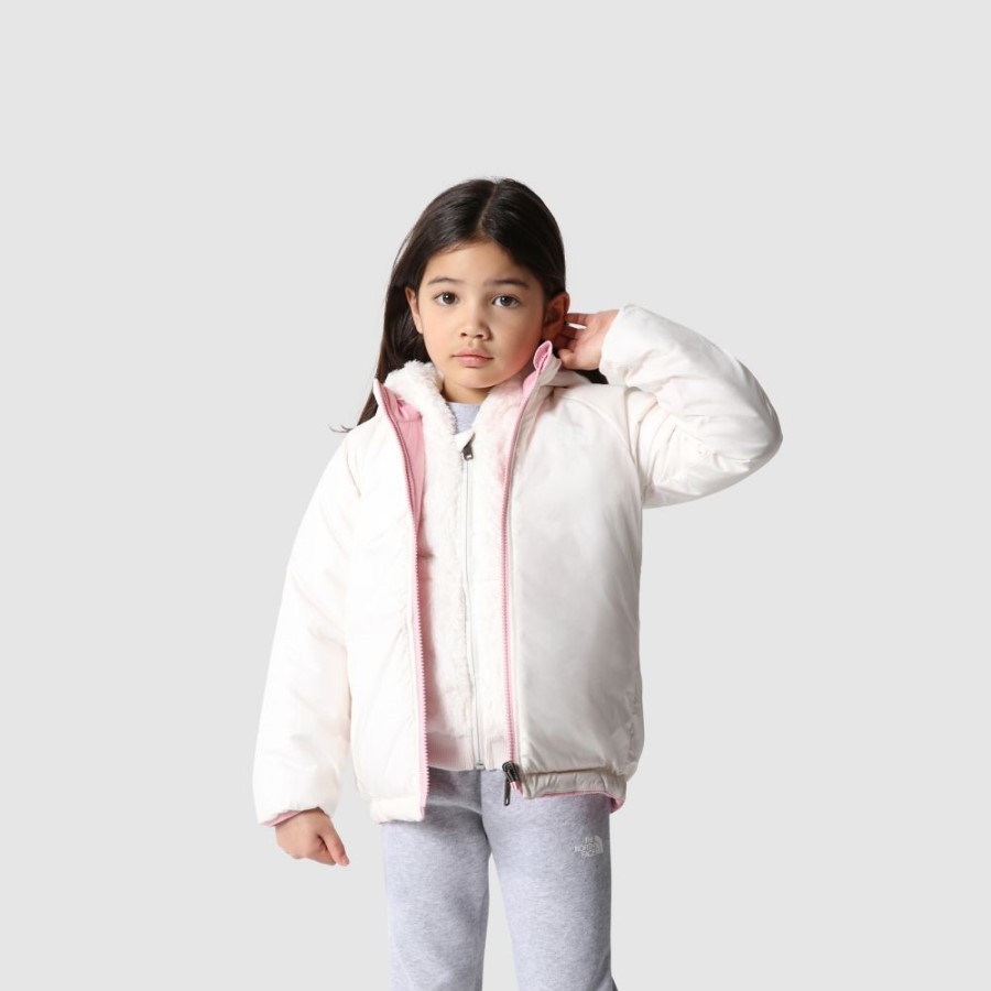 ז\'קט קפוצ\'ון פריטו הפיך לילדים The North Face קמיע ורוד