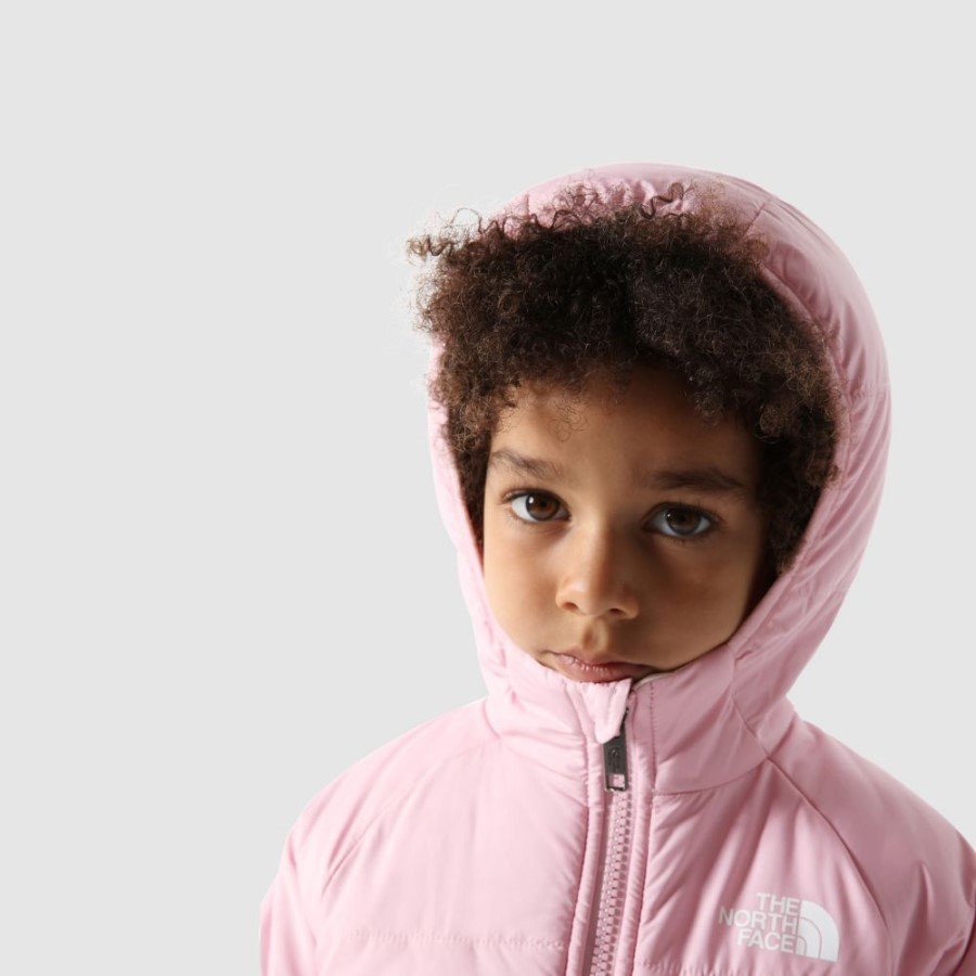 ז\'קט קפוצ\'ון פריטו הפיך לילדים The North Face קמיע ורוד