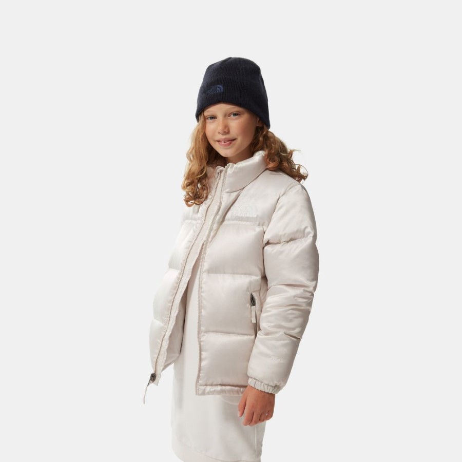 ה-North Face אור ירח שנהב בני נוער 1996 מודפס רטרו ג'קט Nuptse