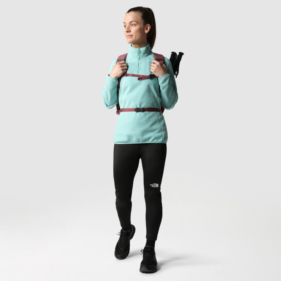 The North Face נשים 100 Glacier 1/4 צמר ווסאבי רוכסן