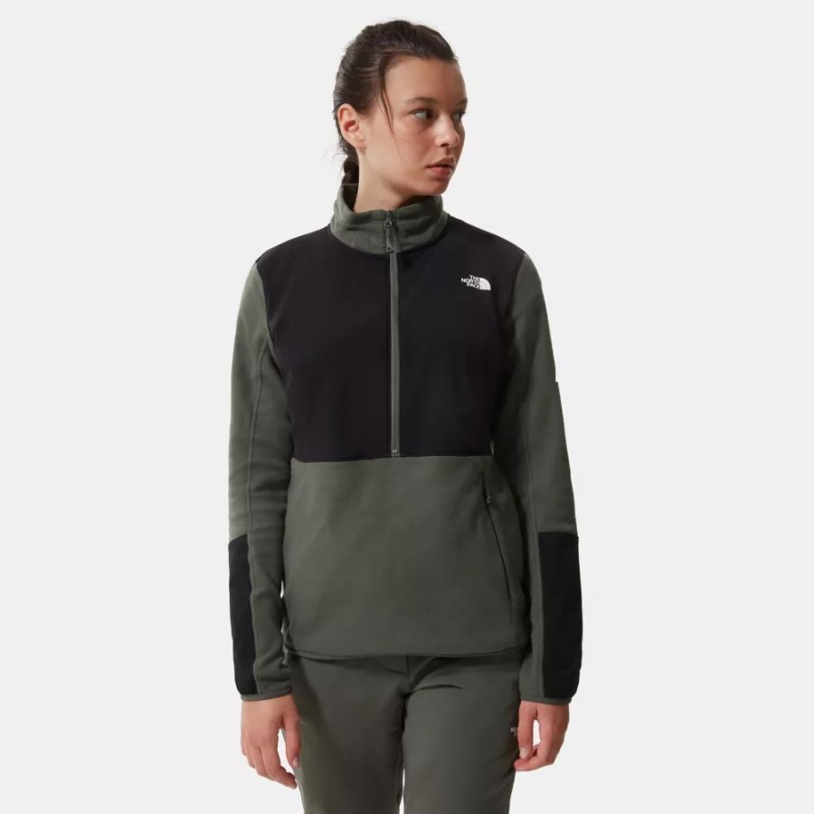 The North Face נשים Diablo Midlayer 1/4 צמר רוכסן טימין שחור