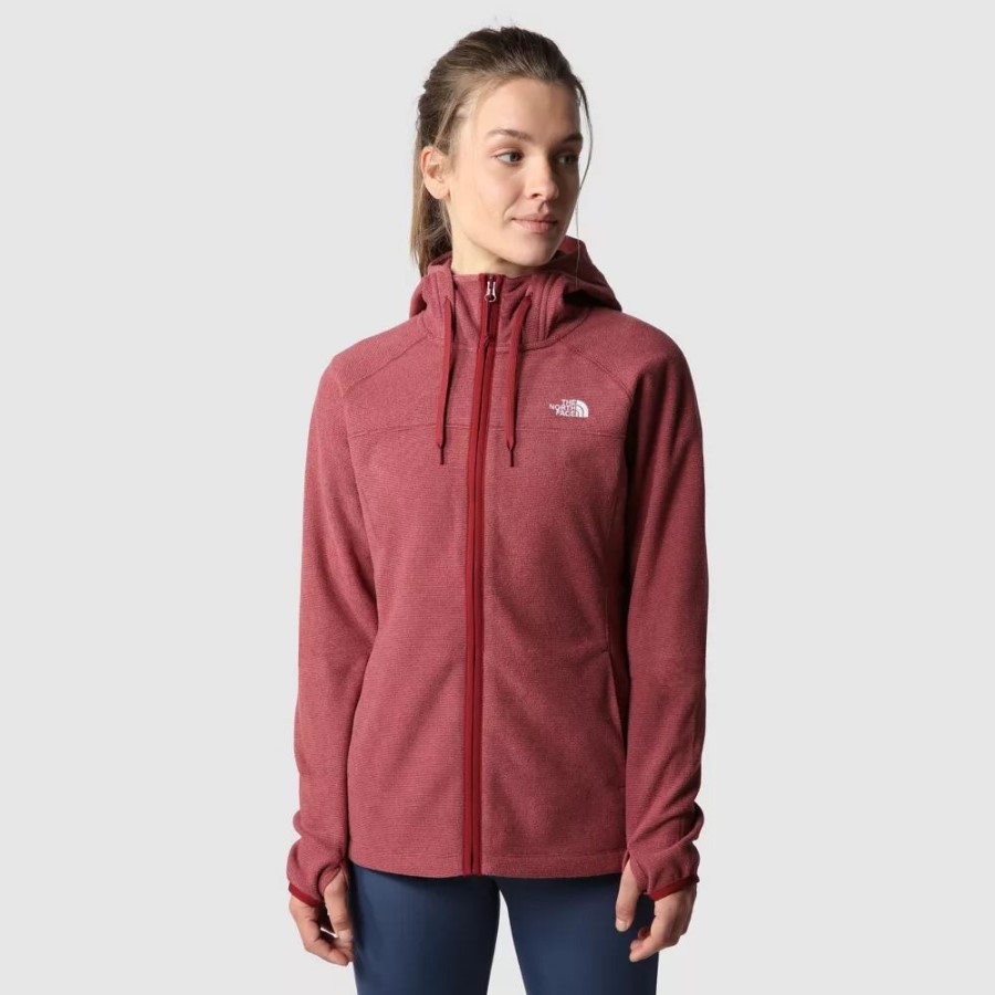 The North Face Women Homesafe Full Zip פליס קפוצ'ון Cordovan ג'ינג'ר