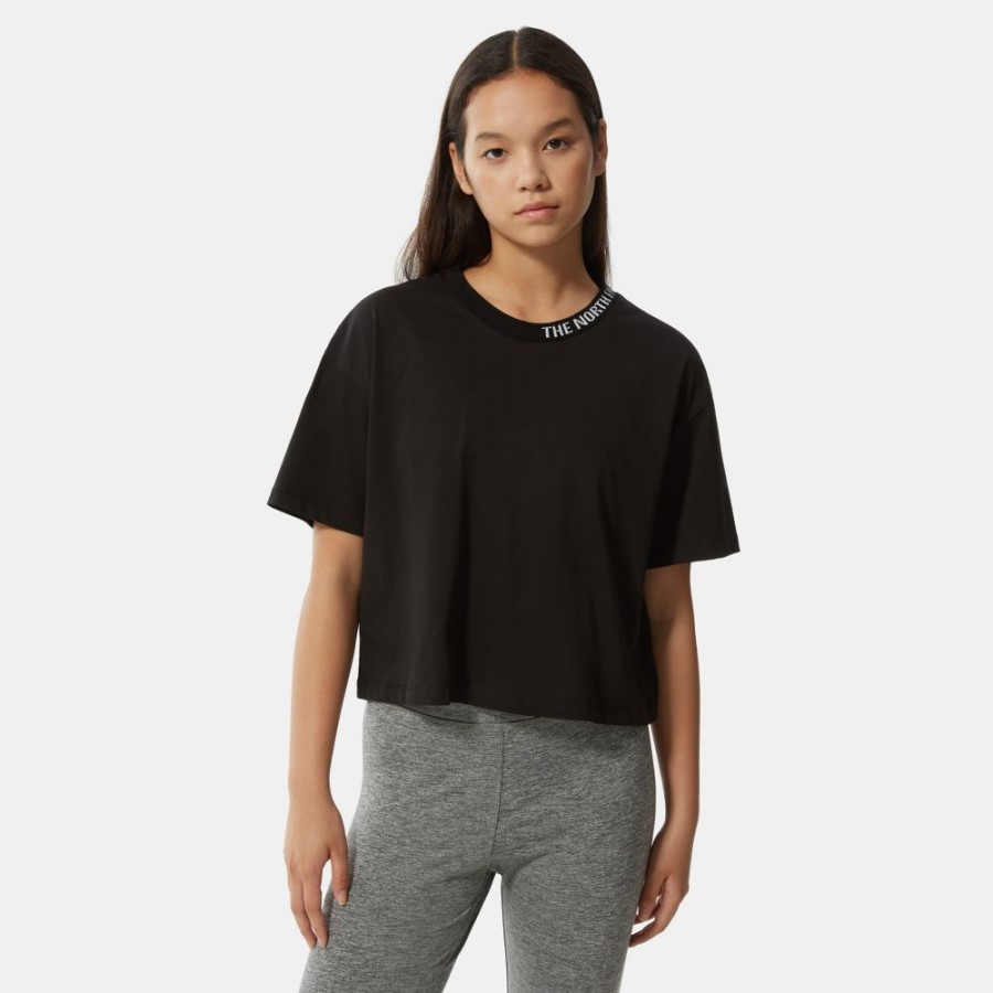 The North Face נשים חולצת טריקו זומו קצוצה חדשה שחורה