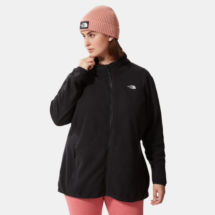 The North Face נשים פלוס מידה 100 Glacier Full Zip פליס שחור