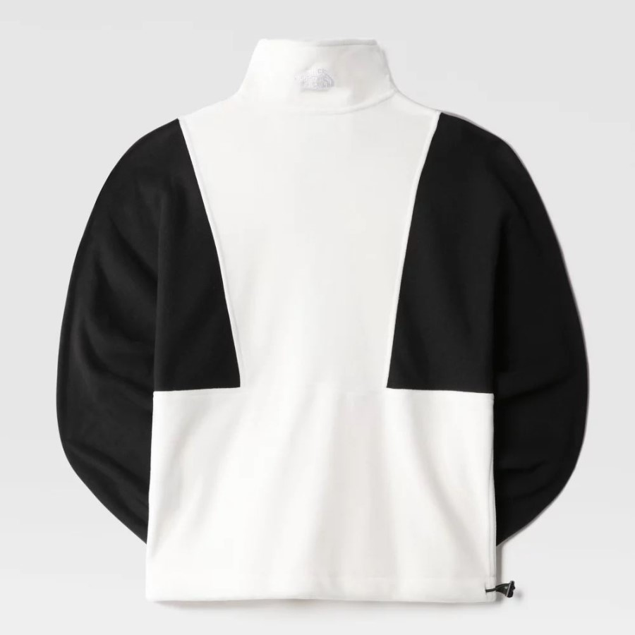 The North Face נשים Tka Attitude 1/4 צמר רוכסן לבן