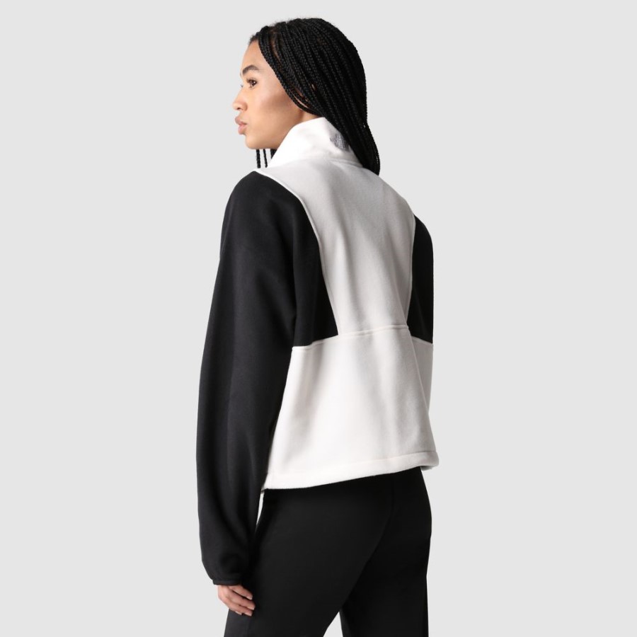 The North Face נשים Tka Attitude 1/4 צמר רוכסן לבן