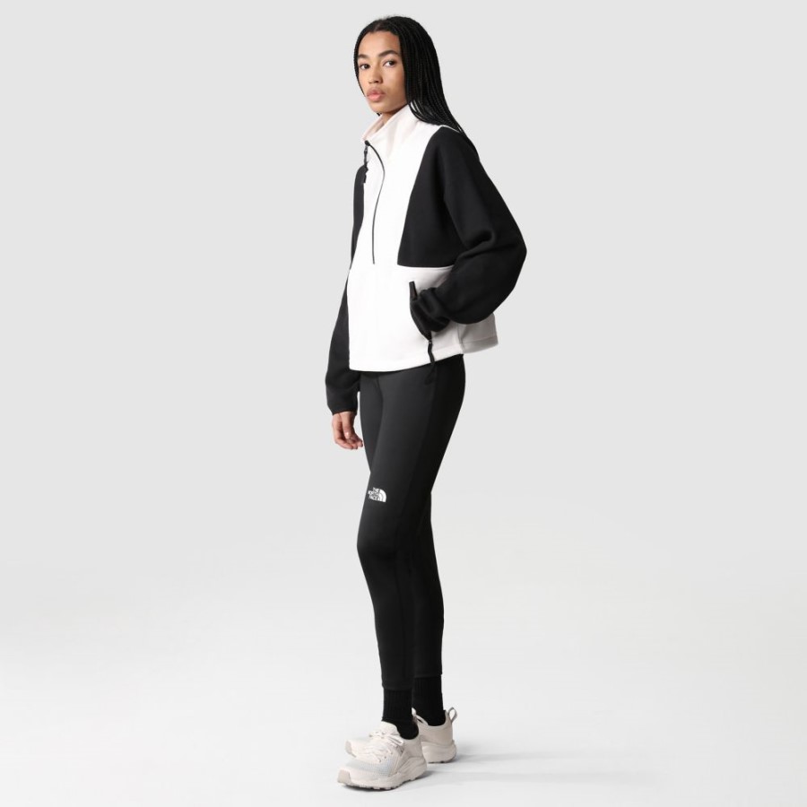 The North Face נשים Tka Attitude 1/4 צמר רוכסן לבן