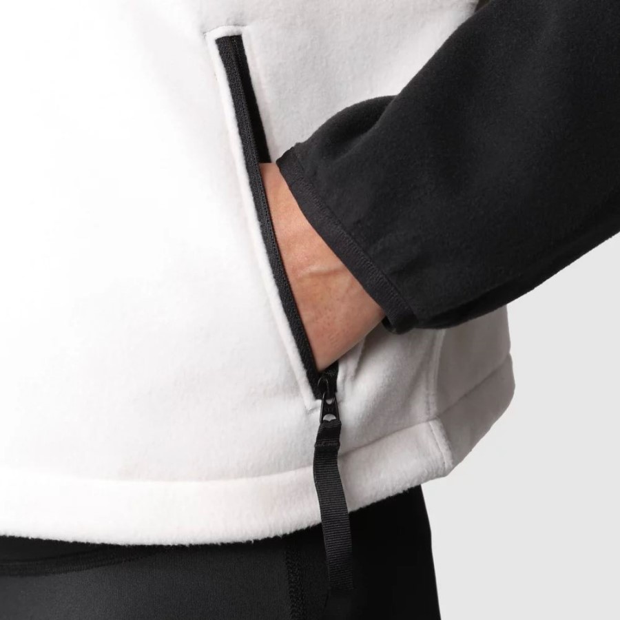 The North Face נשים Tka Attitude 1/4 צמר רוכסן לבן