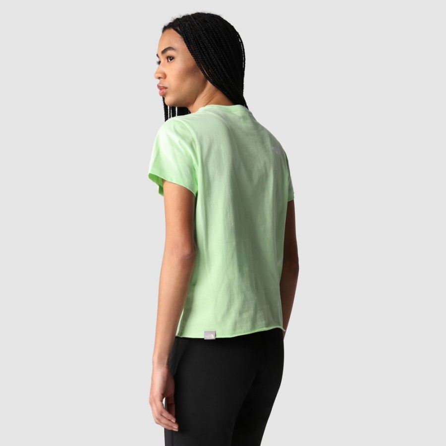 נשים קואורדינטות שרוולים קצרים חולצת טריקו פטינה ירוקה הפנים הצפונית