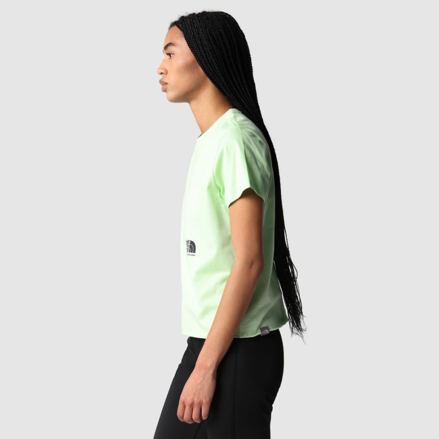 נשים קואורדינטות שרוולים קצרים חולצת טריקו פטינה ירוקה הפנים הצפונית