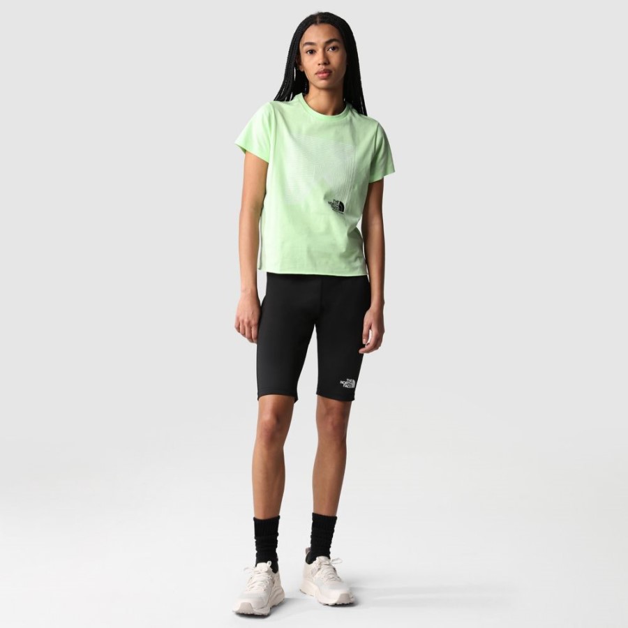 נשים קואורדינטות שרוולים קצרים חולצת טריקו פטינה ירוקה הפנים הצפונית