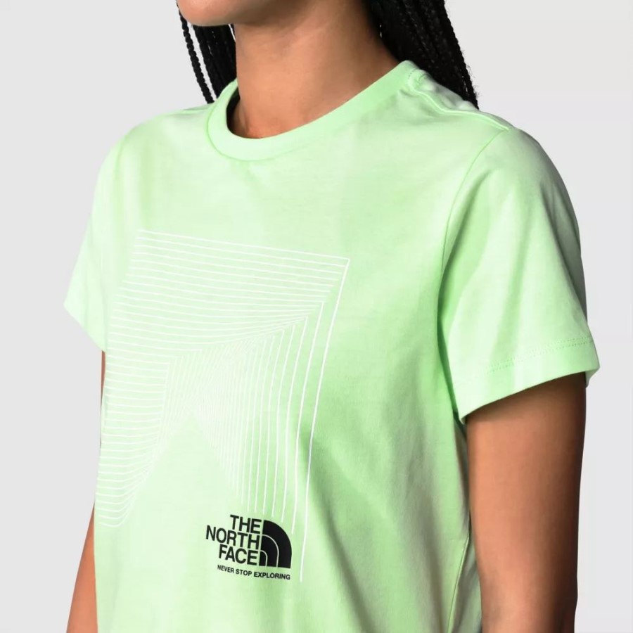 נשים קואורדינטות שרוולים קצרים חולצת טריקו פטינה ירוקה הפנים הצפונית