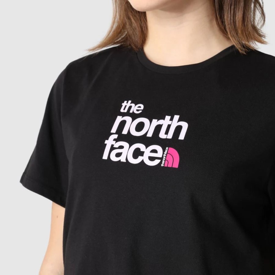 חולצת טריקו גרפית של קרן נשים הצפון פנים שחורה