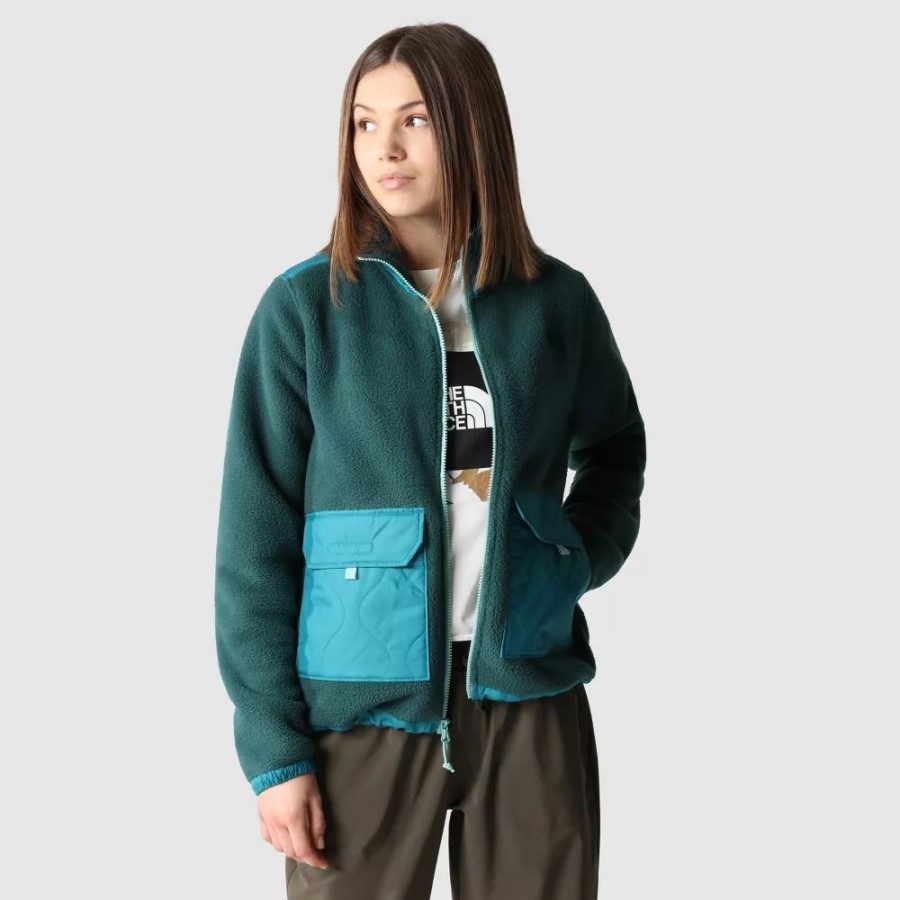 נשים Royal Arch מעיל צמר רוכסן מלא The North Face ירוק