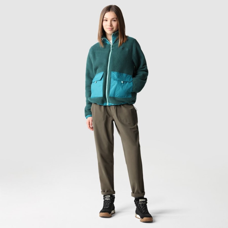 נשים Royal Arch מעיל צמר רוכסן מלא The North Face ירוק