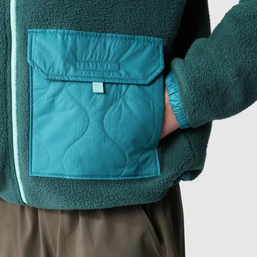 נשים Royal Arch מעיל צמר רוכסן מלא The North Face ירוק